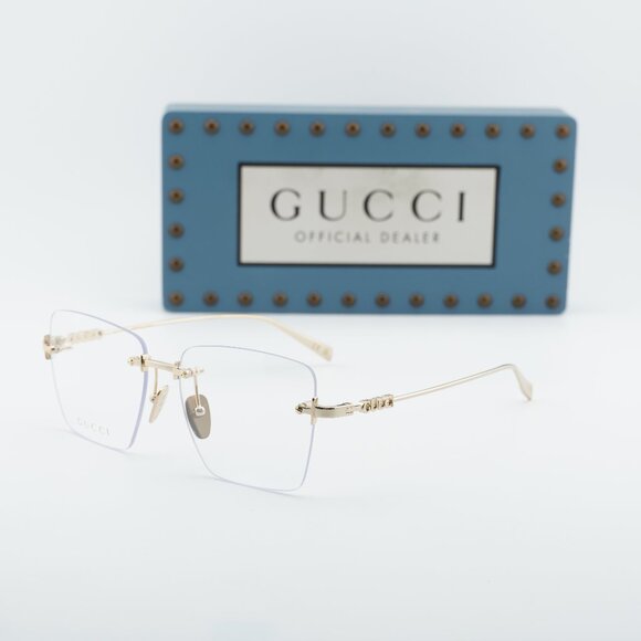Gucci GG1938O 001 Square Eyeglasses - Gold 54mm